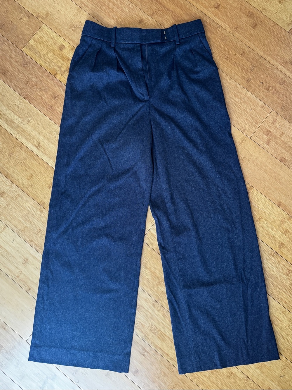 BANANA REPUBLIC dark blue cotton blend wide leg baggy trousers